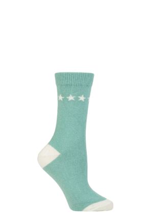 Ladies 1 Pair SOCKSHOP Wildfeet Cashmere and Merino Wool Blend Socks