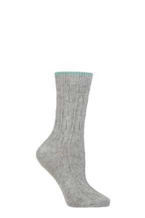 Ladies 1 Pair SOCKSHOP Wildfeet Cashmere and Merino Wool Blend Socks