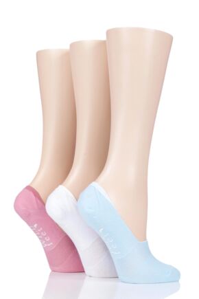 Ladies 3 Pair SockShop Wild Feet Plain Cotton Loafer Ped Socks