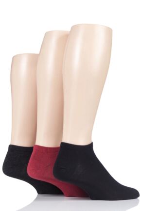 Mens 3 Pair SOCKSHOP Bamboo Trainer Socks with Smooth Toe Seams