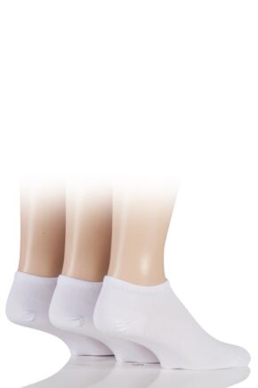 Mens 3 Pair SOCKSHOP Bamboo Trainer Socks with Smooth Toe Seams White 12-14