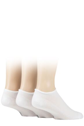 Mens 3 Pair SOCKSHOP Bamboo Mesh Loafer Liner Socks White 7-11 Mens