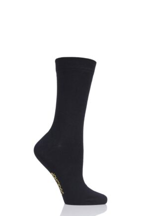 Ladies 1 Pair SOCKSHOP Colour Burst Bamboo Socks with Smooth Toe Seams Back In Black 4-8 Ladies