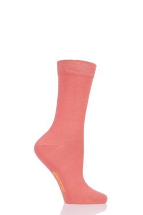 Ladies 1 Pair SOCKSHOP Colour Burst Bamboo Socks with Smooth Toe Seams Peaches And Cream 4-8 Ladies