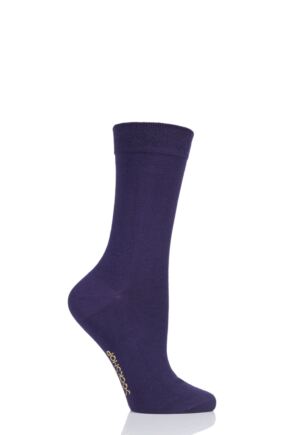 Ladies 1 Pair SOCKSHOP Colour Burst Bamboo Socks with Smooth Toe Seams Purple Rain 4-8 Ladies