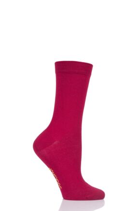 Ladies 1 Pair SOCKSHOP Colour Burst Bamboo Socks with Smooth Toe Seams Raspberry Beret 4-8 Ladies