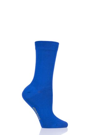 Ladies 1 Pair SOCKSHOP Colour Burst Bamboo Socks with Smooth Toe Seams True Blue 4-8 Ladies