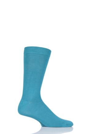 Mens 1 Pair SOCKSHOP Colour Burst Bamboo Socks with Smooth Toe Seams Beneath The Waves 6-11