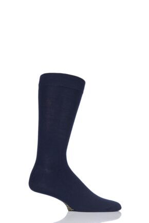 Mens 1 Pair SOCKSHOP Colour Burst Bamboo Socks with Smooth Toe Seams In The Navy 7-11