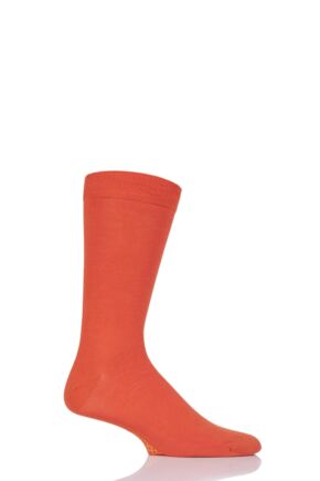 Mens 1 Pair SOCKSHOP Colour Burst Bamboo Socks with Smooth Toe Seams Tangerine Dream 6-11