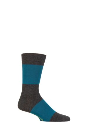 SOCKSHOP 1 Pair Striped Colour Burst Bamboo Socks with Smooth Toe Seams