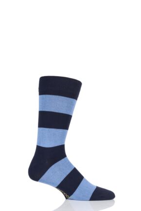 SockShop 1 Pair Striped Colour Burst Bamboo Socks with Smooth Toe Seams