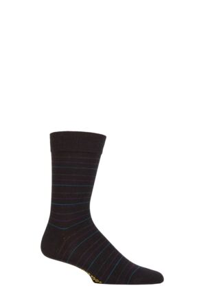 SOCKSHOP 1 Pair Striped Colour Burst Bamboo Socks with Smooth Toe Seams