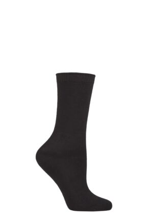 Ladies 1 Pair Lazy Panda Bamboo Socks Black 4-8 Ladies