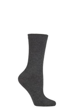 Ladies 1 Pair Lazy Panda Bamboo Socks Charcoal 4-8 Ladies