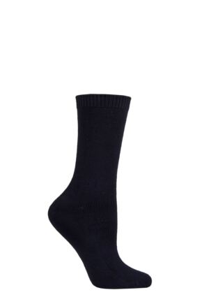 Ladies 1 Pair Lazy Panda Bamboo Socks Navy 4-8 Ladies