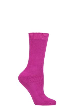 Ladies 1 Pair Lazy Panda Bamboo Socks Pink 4-8 Ladies