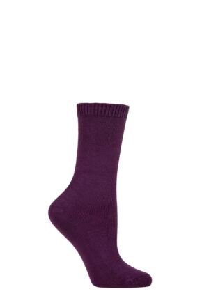 Ladies 1 Pair Lazy Panda Bamboo Socks Purple 4-8 Ladies