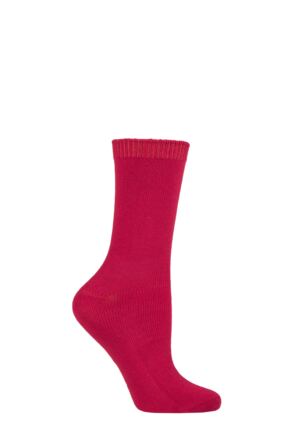 Ladies 1 Pair Lazy Panda Bamboo Socks Red 4-8 Ladies