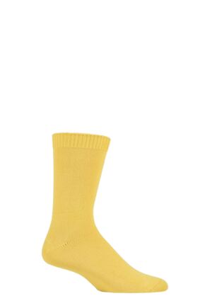 Mens 1 Pair Lazy Panda Colour Burst Leisure Weight Bamboo Socks Yellow 7-11 Mens