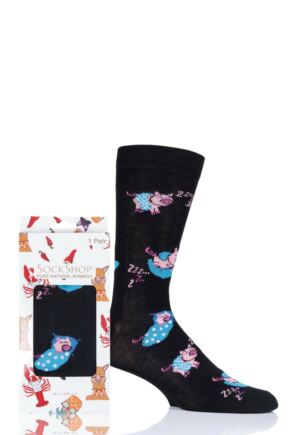 Mens and Ladies SOCKSHOP 1 Pair Lazy Panda Bamboo Pigs In Blankets Gift Boxed Socks