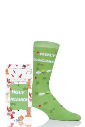 Mens and Ladies SOCKSHOP 1 Pair Lazy Panda Bamboo Holy Guacamole Gift Boxed Socks