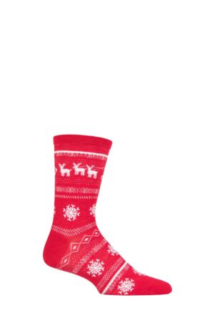 Mens and Ladies SOCKSHOP 1 Pair Lazy Panda Bamboo Fun & Novelty Socks Red Sleigh Ride 12-14 Mens