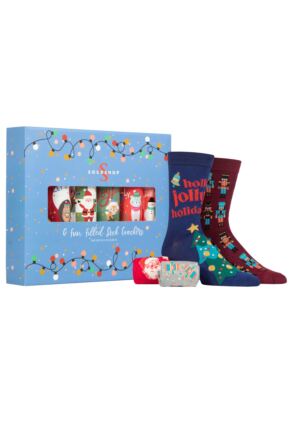 Mens and Ladies 6 Pair SOCKSHOP Christmas Cracker Gift Boxed Bamboo Socks - Vodafone Offer
