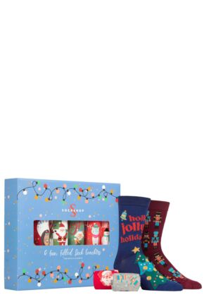 Mens and Ladies 6 Pair SOCKSHOP Christmas Cracker Gift Boxed Bamboo Socks