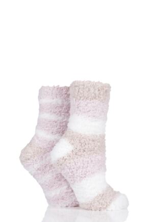 Ladies 2 Pair SockShop Fluffy and Cosy Leisure Socks