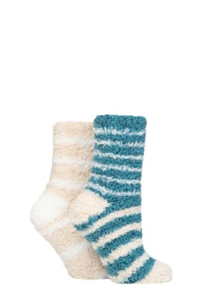 Ladies 2 Pair SOCKSHOP Fluffy and Cosy Leisure Socks