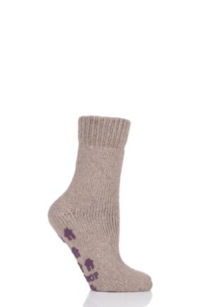 SOCKSHOP 1 Pair Natural Home Slipper Socks Tweed 4-8 Ladies