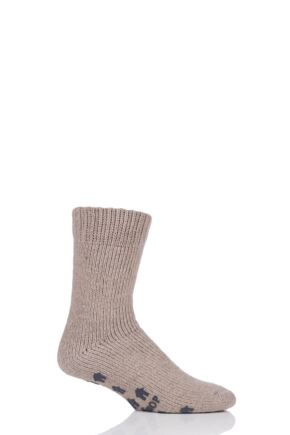 SOCKSHOP 1 Pair Natural Home Slipper Socks Tweed 12-14 Mens