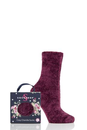 Ladies 1 Pair Sockshop Chenille & Cosy Gift Boxed Socks