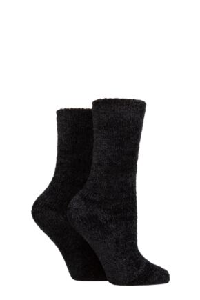 Ladies 2 Pair SOCKSHOP Chenille Boot Socks