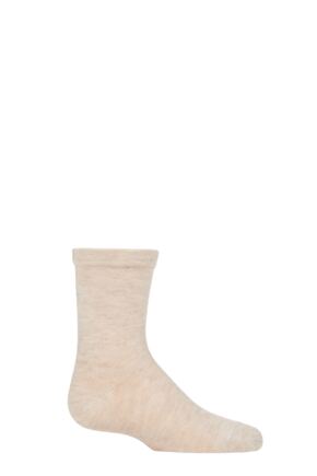Boys and Girls 1 Pair SOCKSHOP Plain and Striped Bamboo Socks with Comfort Cuff and Smooth Toe Seams Beige 4-5.5