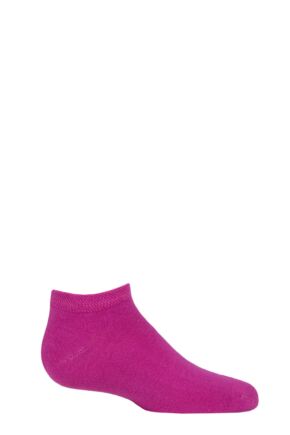 Boys and Girls 1 Pair SOCKSHOP Plain Bamboo Trainer Socks with Smooth Toe Seams Pink 6-8.5 Kids (1-3 Years)