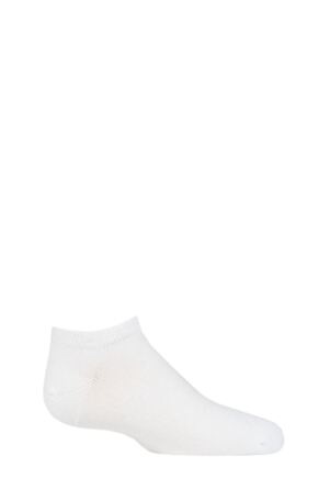 Boys and Girls 1 Pair SOCKSHOP Plain Bamboo No Show Socks with Smooth Toe Seams White 4-5.5 Kids (13-14 Years)