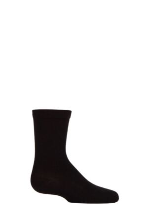 Boys and Girls 1 Pair SOCKSHOP Plain Mid-Weight Bamboo Socks with Comfort Cuff and Smooth Toe Seams Black 12.5-3.5