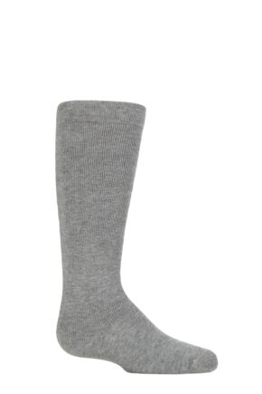 Boys and Girls 1 Pair SOCKSHOP Plain Wellyboot Full Cushion Bamboo Socks with Comfort Cuff and Smooth Toe Seams Light Grey 4-5.5