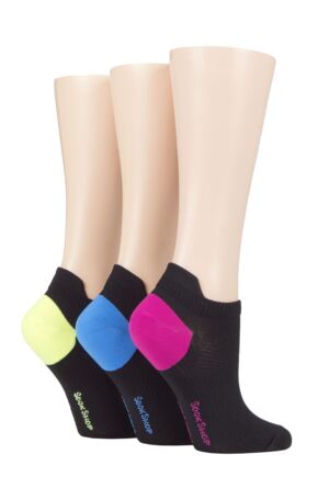 Ladies 3 Pair SOCKSHOP Poly Sports No Show Socks