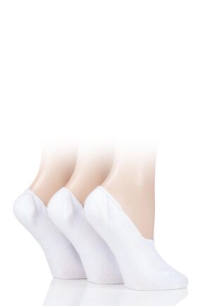 Ladies 3 Pair SOCKSHOP Bamboo Fine High Cut Liner