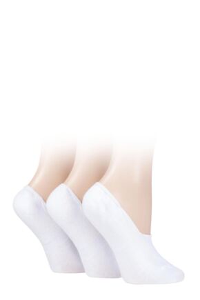 Ladies 3 Pair SOCKSHOP Bamboo Fine High Cut Liner White 4-8 Ladies