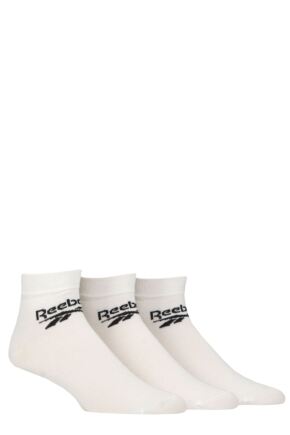 Mens and Ladies 3 Pair Reebok Core Cotton Ankle Socks