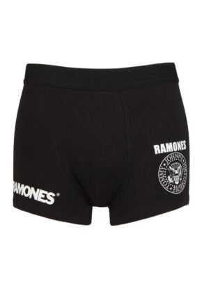 SOCKSHOP Music Collection 1 Pack Ramones Boxer Shorts Black Extra Large