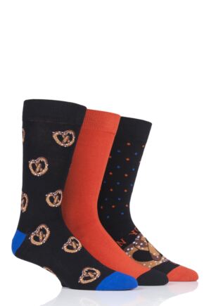 Mens 3 Pair SOCKSHOP Wildfeet Can You Knot Novelty Cotton Socks