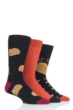 Mens 3 Pair SOCKSHOP Wild Feet Spec-Taco-Lar Socks