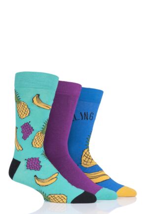 Mens 3 Pair SOCKSHOP Wildfeet Fruity Socks