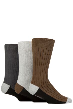 Mens 3 Pair SOCKSHOP Wildfeet Recycled Cotton Boot Socks