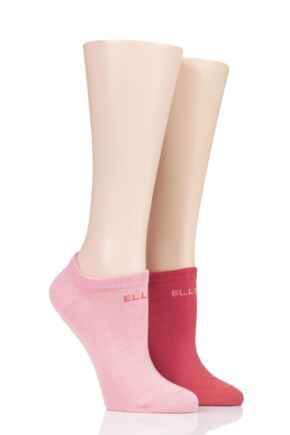 Ladies 2 Pair Elle Plain Bamboo No Show Socks
